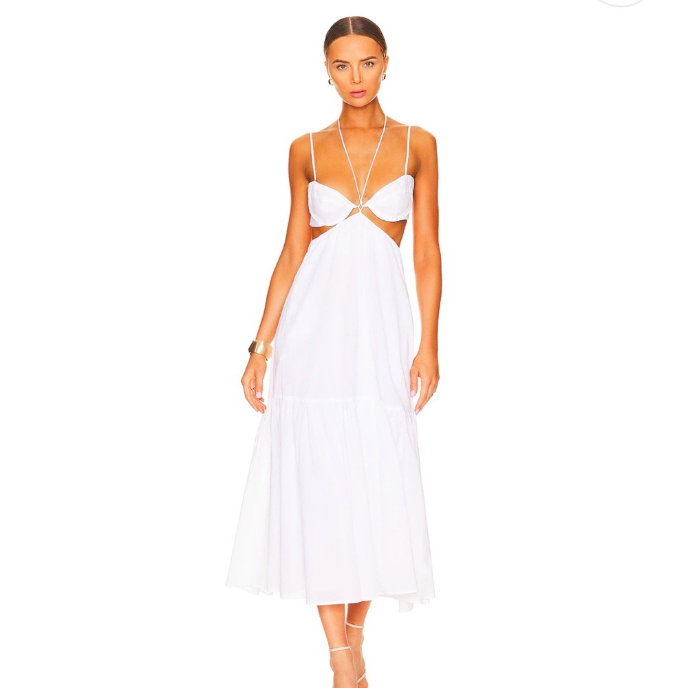 Willow Midi Dress in Orchid White